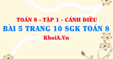 Bài 5 trang 10 SGK Toán 8 tập 1 Cánh Diều